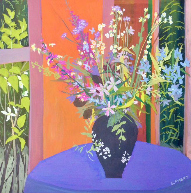 Wild flowers in a Japanese vase
