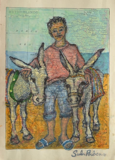 Boy with Two Donkeys