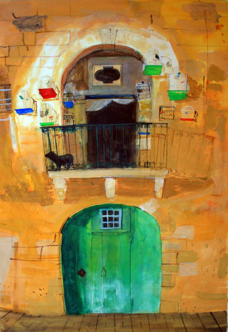 Dog on Balcony, Marsaxlokk