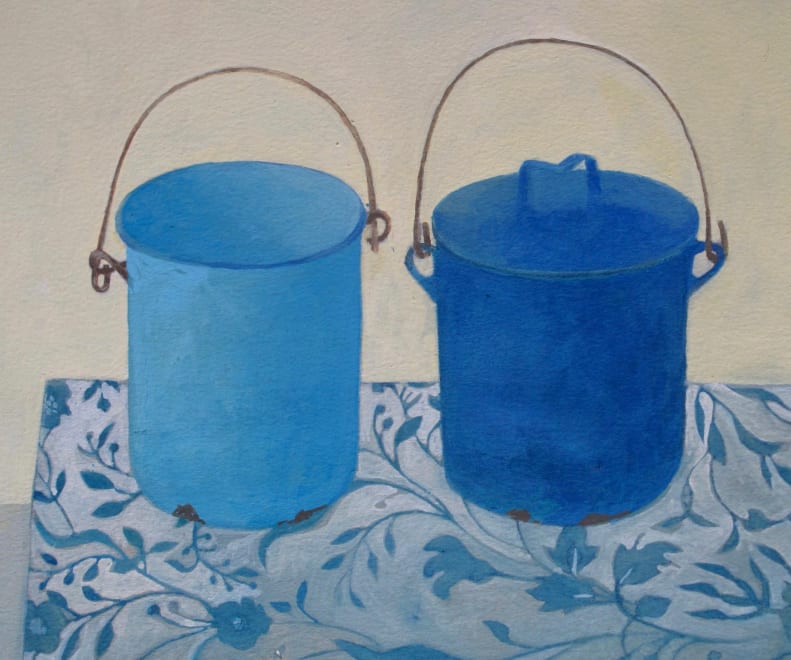 Two Blue Canisters
