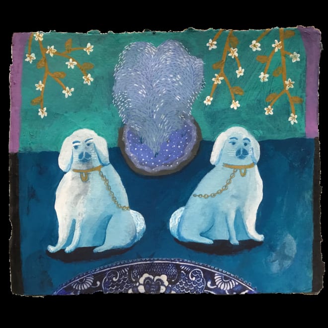 Blue Dogs with Fountain