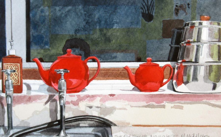 Two Red Teapots