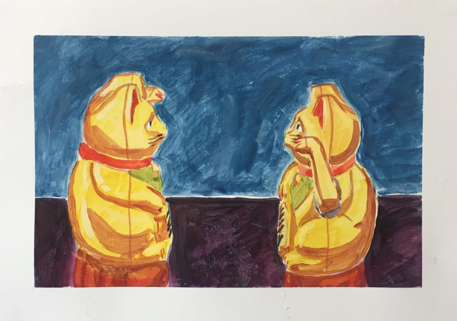 Social Distancing Golden Cats