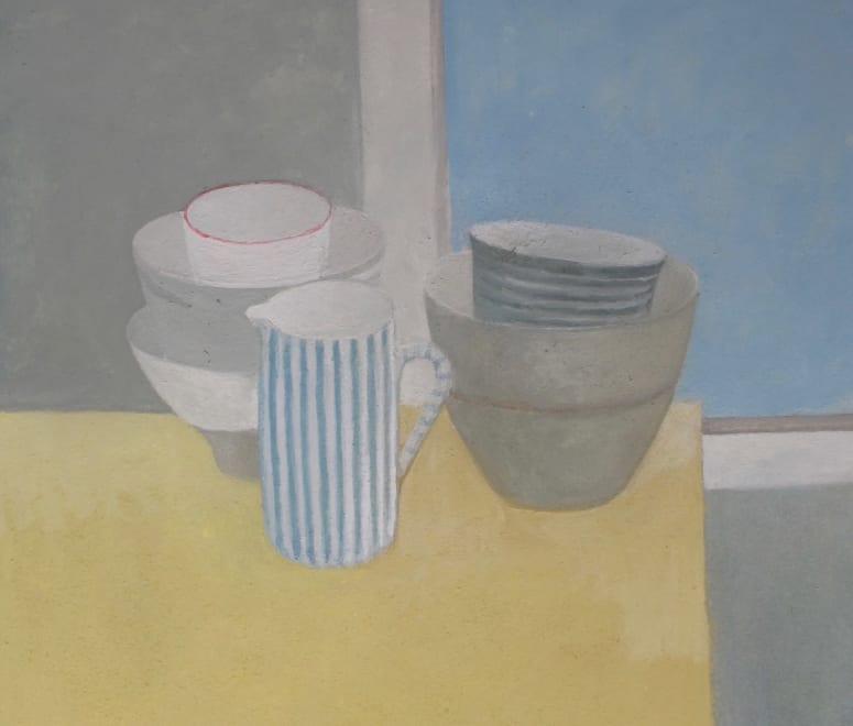 Still Life: Grey, Yellow and Blue