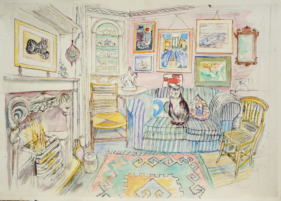 Sitting Room by the Fire