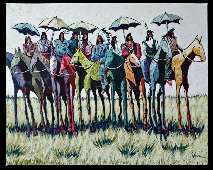 Thom Ross, Indians with Umbrellas