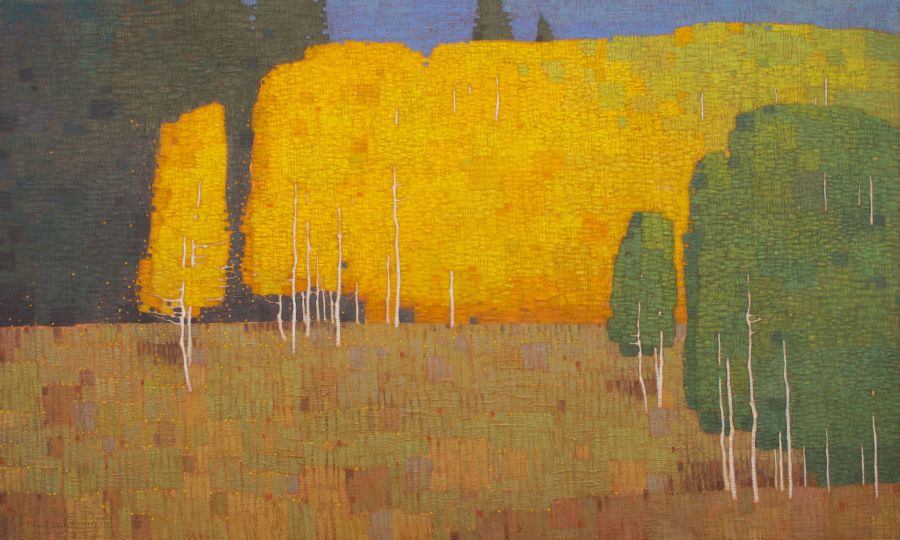 David Grossmann, Autumn Morning with Changing Trees