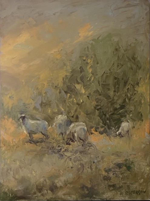 Mary Roberson, Sheep in Morning Light