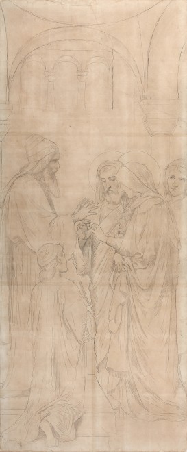 THE MARRIAGE OF THE VIRGIN (MARIAGE DE LA VIERGE), Cartoon for the Lady Chapel in St. Vincent de Paul, Paris