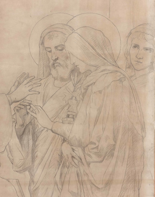 THE MARRIAGE OF THE VIRGIN (MARIAGE DE LA VIERGE), Cartoon for the Lady Chapel in St. Vincent de Paul, Paris