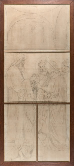 THE MARRIAGE OF THE VIRGIN (MARIAGE DE LA VIERGE), Cartoon for the Lady Chapel in St. Vincent de Paul, Paris