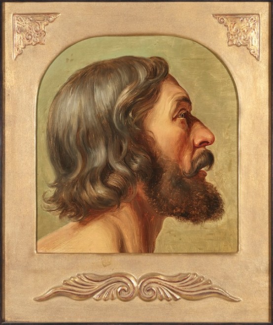 STUDY OF A BEARDED MAN (APPEARING AS A PILGRIM IN THE FONS VITAE OF 1848 AND AS A PRINCE IN THE PURGATORIUM OF 1852)