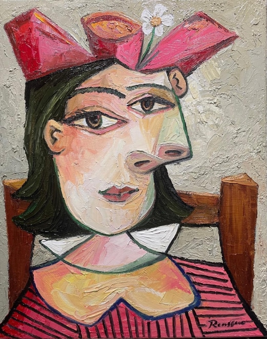 Size S | Woman in a pink hat