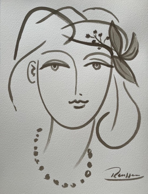 Woman with flower in her hair