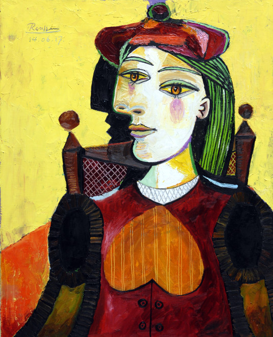 Woman in a red beret
