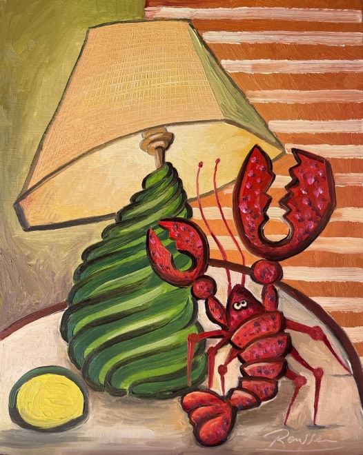 Size M | Lobster, lamp and lemon on a table