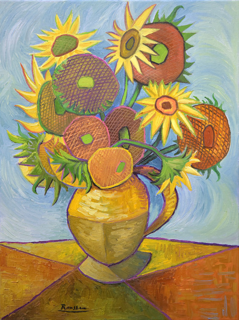Sunflowers in a vase (V)