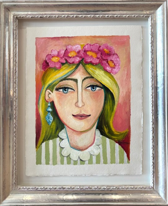 Size S | Girl with pink flowers in her hair 