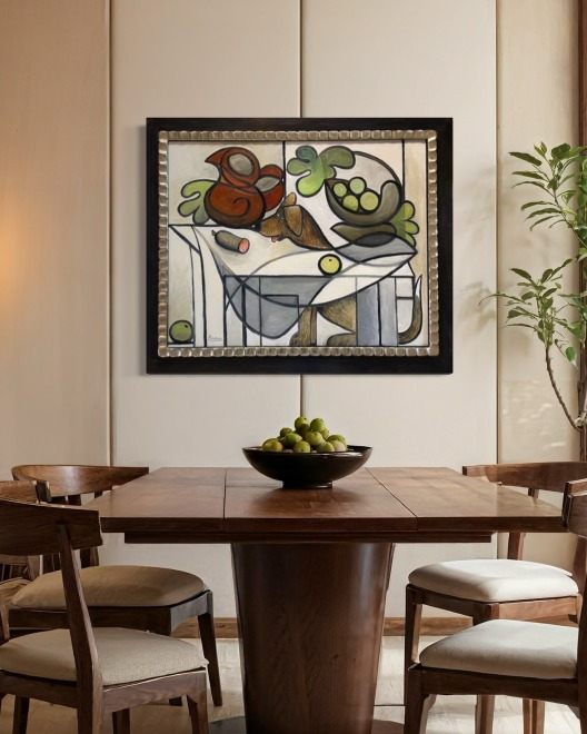 Size L | Still life with dog