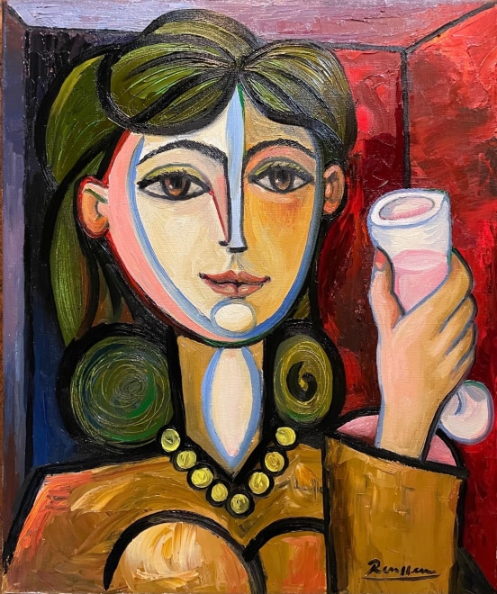 Girl with glass of Champagne