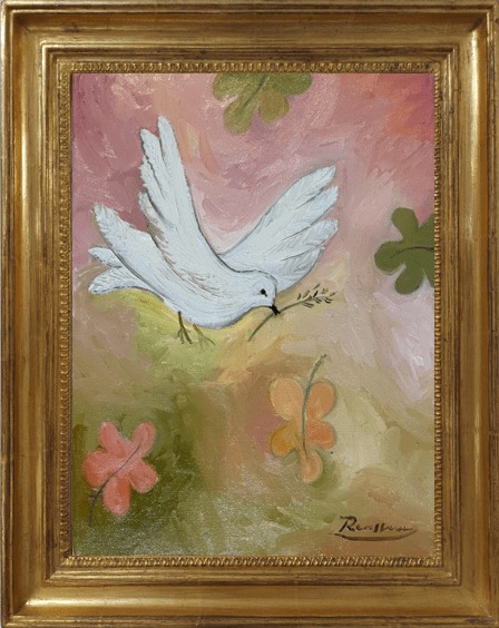 Dove with olive branch III