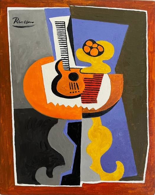 Size S | Still life with guitar and fruitbowl