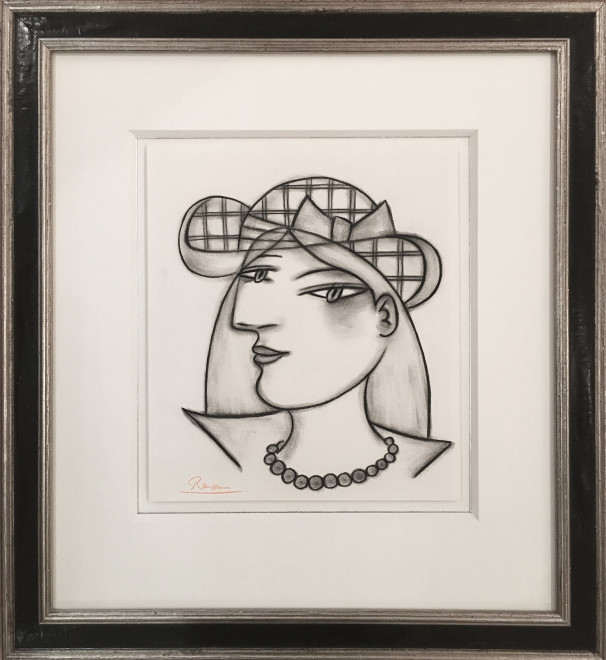 Woman in a checkered hat