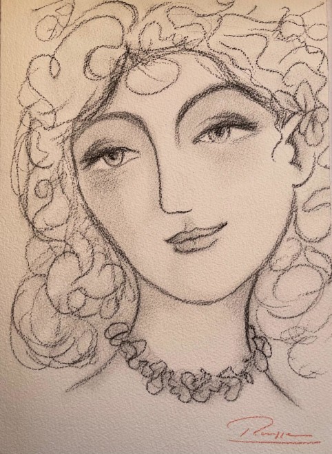 Girl with curly hair
