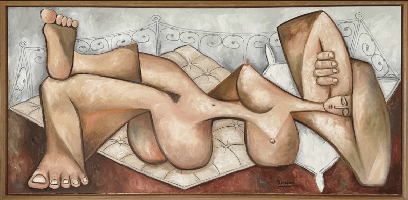 Nude on a french bed