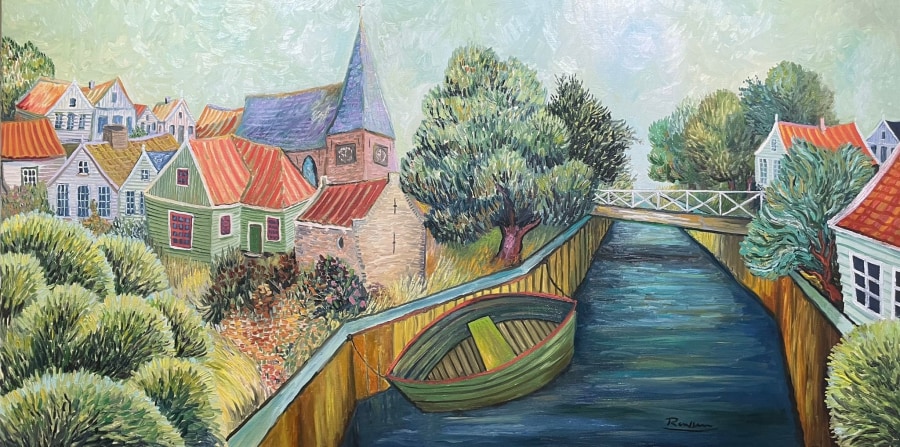 View on the church of Broek in Waterland
