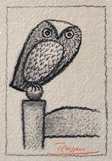 Owl on a chair