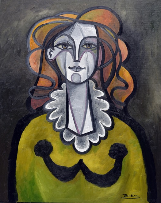 Woman with white blouse