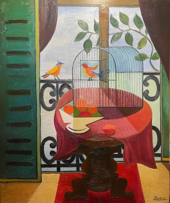Size L | Bird cage on a table in front of a window