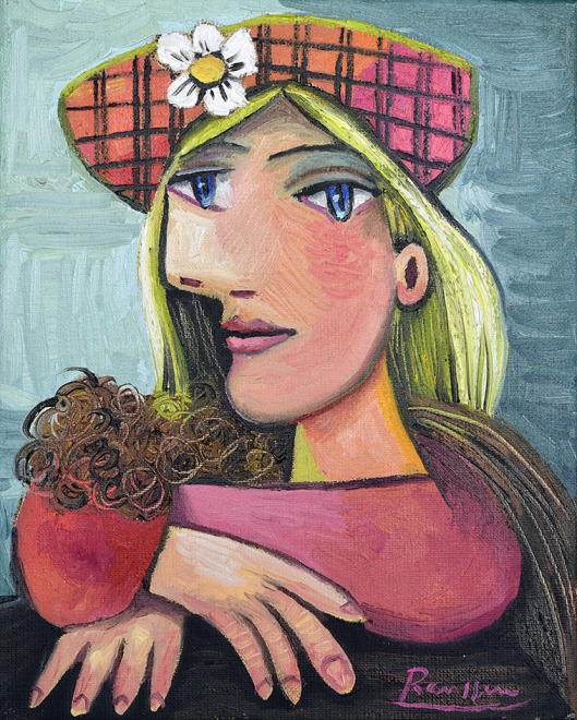 Girl in a checkered beret