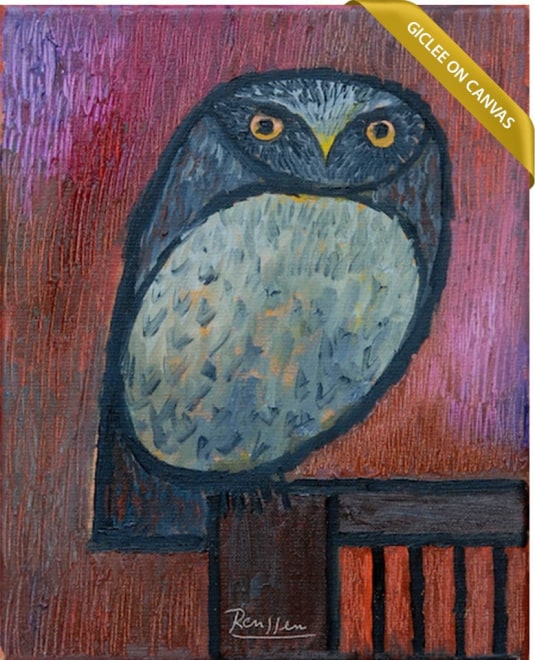 Size S | Little owl on a chair | edition of 10