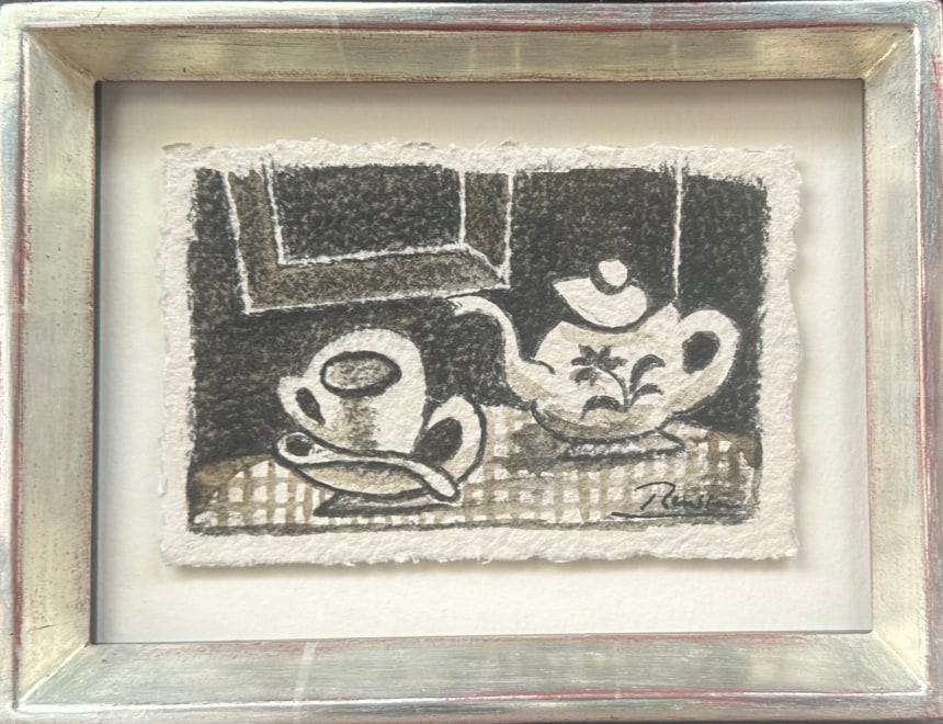 Tea pot and cut and saucer. 