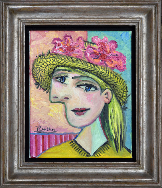 Girl with flowers in her hat