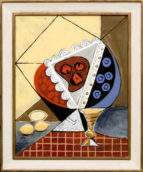 Size M | Still life with fruit bowl, lemons and glass