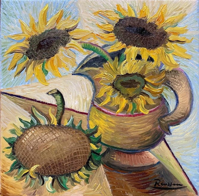 Size S | Still life with sunflowers