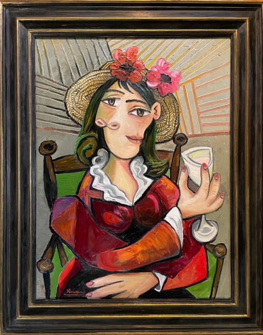 Woman with glass of champagne