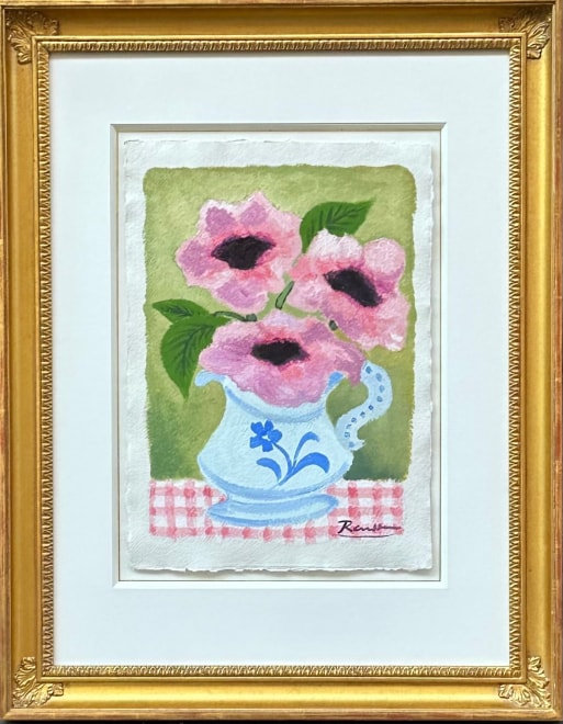 Size M | Pink flowers in a pitcher
