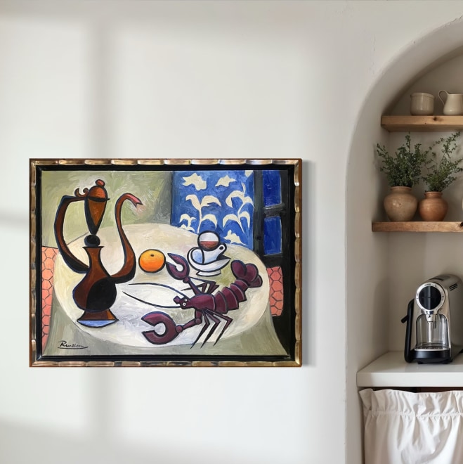 Size M | Coffee Pot, orange and lobster
