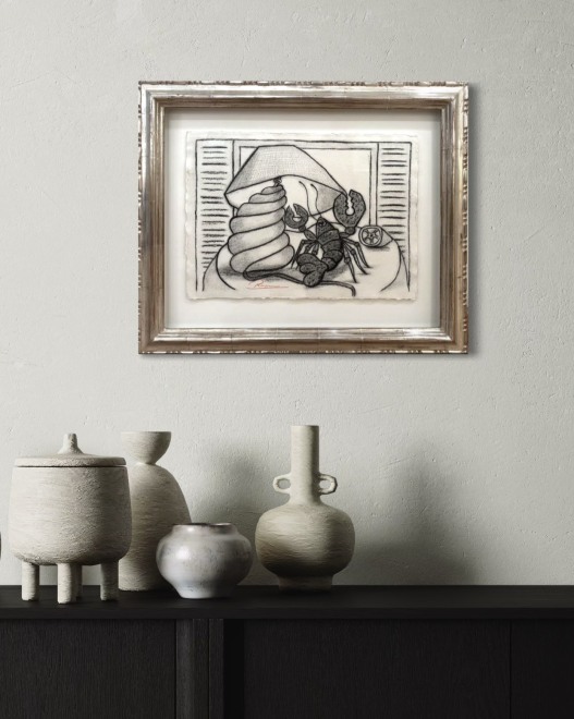 Size S | Stil life with lobster, lamp & lemon