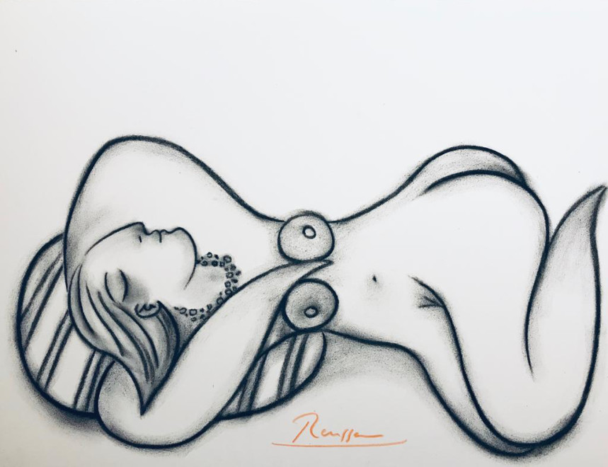 Erik Renssen, Nude on a cushion II, 2018