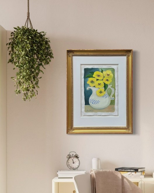 Size M | Yellow violets in a pitcher