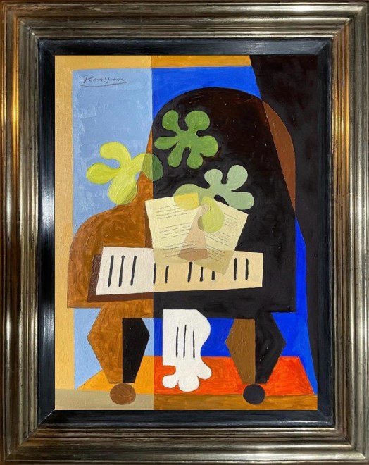Piano and music sheets