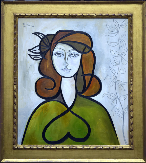 Woman with leaves in her hair