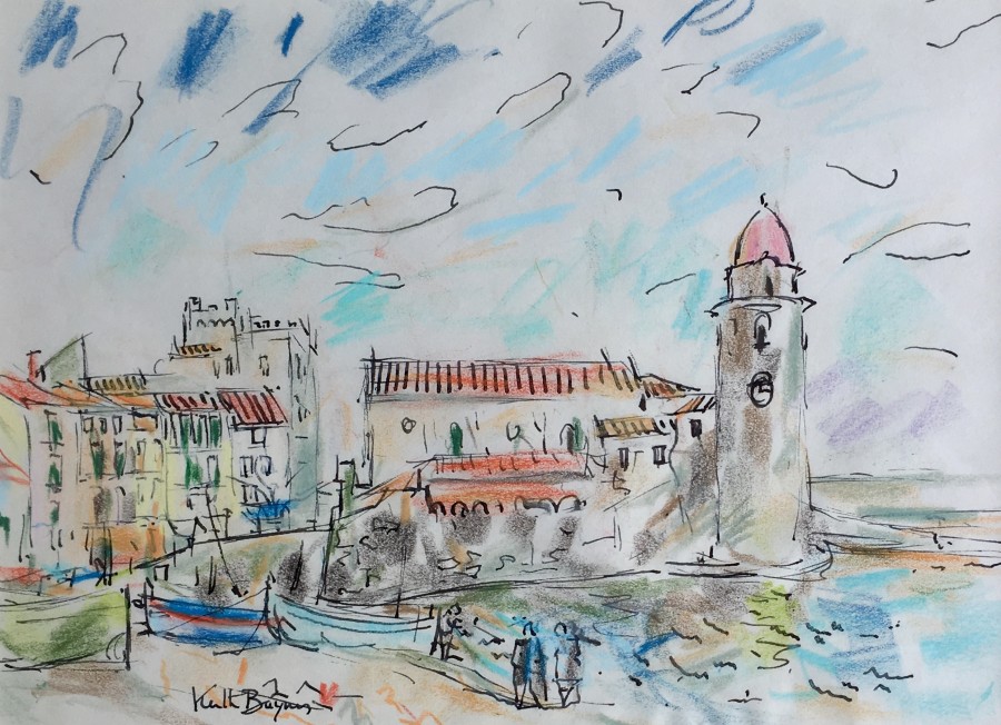 KEITH BAYNES (1887-1977)  Coastal Scene, Perpignan