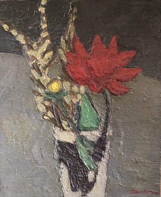 Bryan Senior, Flower Piece with Red Dahlia, 1960