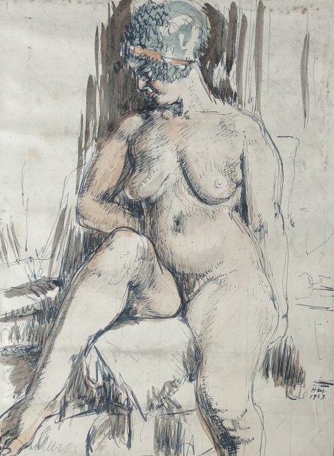 Cicely Hey, Nude with Head Band, 1923